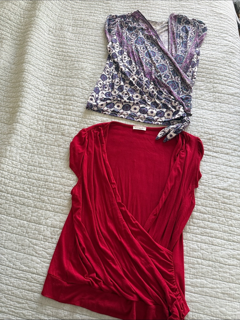 Loveappella 2 like new never worn Women’s Surplice Wrap Tops XL-